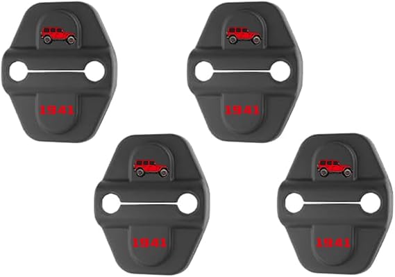 Car Door Lock Decoration Protector Latches Cover Compitable with 2018-2025 Jeep Wrangler JL JLU 4XE Unlimited Sahara Sports Rubicon Gladiator JT Door Lock Cover Parts Accessories