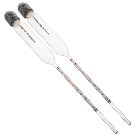 2pcs Scientific Hydrometer for Milk and Goat Milk High Precision Glass Density Meter Accurate Lactometer for Dairy Testing and Quality Control