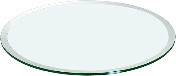 24 Inch Round Transparent Tempered Glass Table Top, 1/2" Thick | Safe Beveled Polished Edge, Clear Table Surface Protector, Replacement Glass Top for Home, Office, Patio, Outdoor/Indoor