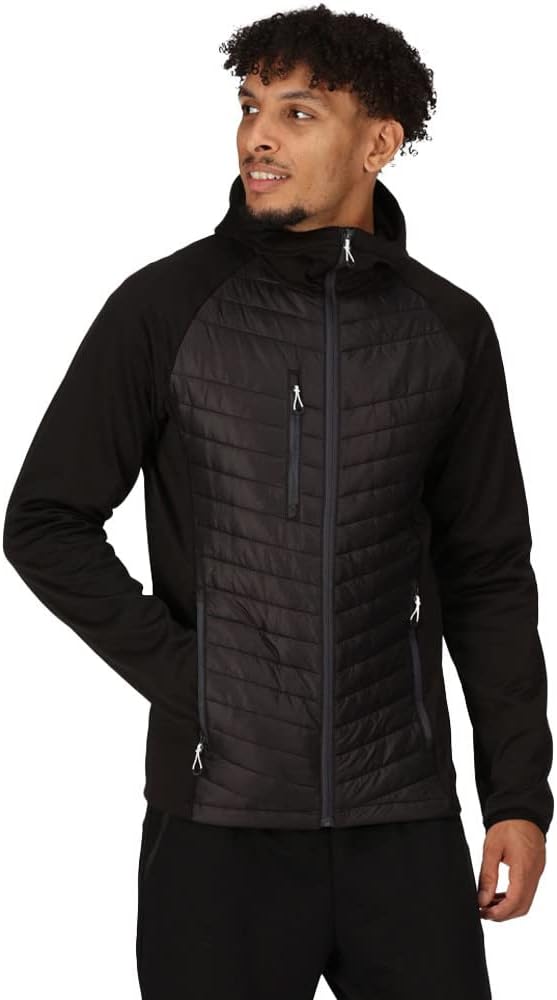 Regatta Mens Navigate Quilted Hybrid Jacket (XXL) (Black/Seal Grey)
