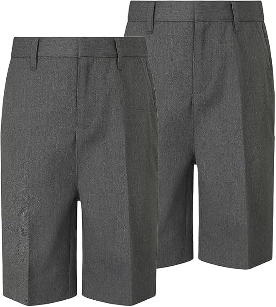 Trutex Boys Grey School Shorts (2 Pack)