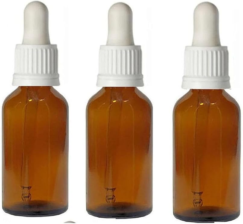 Wellline 50 Cc Cam Damlalıklı Amber Şişe [50 Cc=50Ml X 3 Adet] / Ecza Şişesi/Dropper Şişe 8697431732584