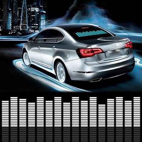 DIYAH Auto Sound Music Beat Activated Car Stickers Equalizer Glow LED Light Audio Voice Rhythm Lamp 45cm X 11cm / 18in X 4.5in (Blue)