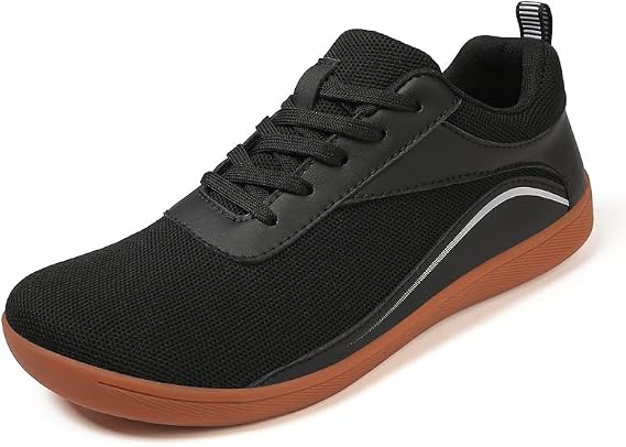 Men's Barefoot Walking Shoes Wide Toe Box Shoes, Men's Wide Minimalist Barefoot Sneakers (Black,5-5.5 Women)