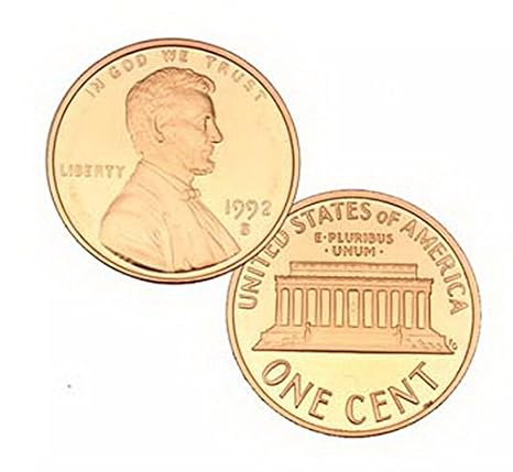 1992 S US Mint Gem Proof Lincoln 1 Cent Penny Coin