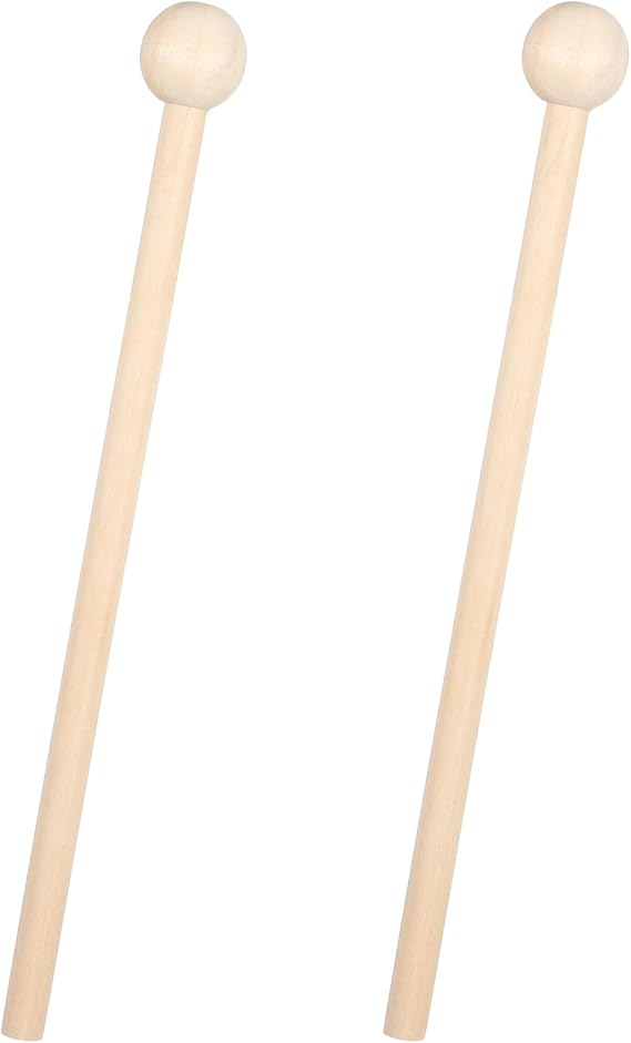 2Pcs Glockenspiel Mallets, 7.5 Inch Wooden Percussion Sticks for Xylophone Steel Tongue Drum Woodblock Bell Chime