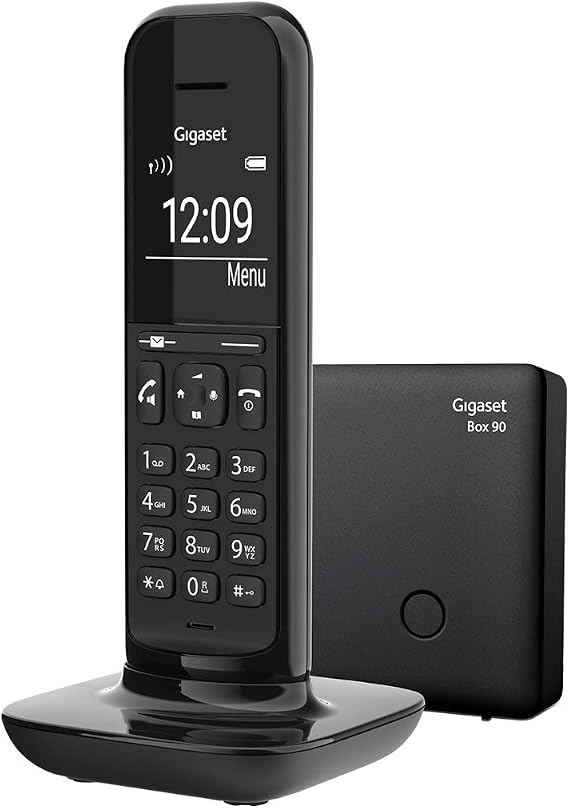Gigaset CL394 - Landline Phone to Connect Cordless at Home - Modern Design - Good Audio Quality - Illuminated Display, Deep Black [UK Version]
