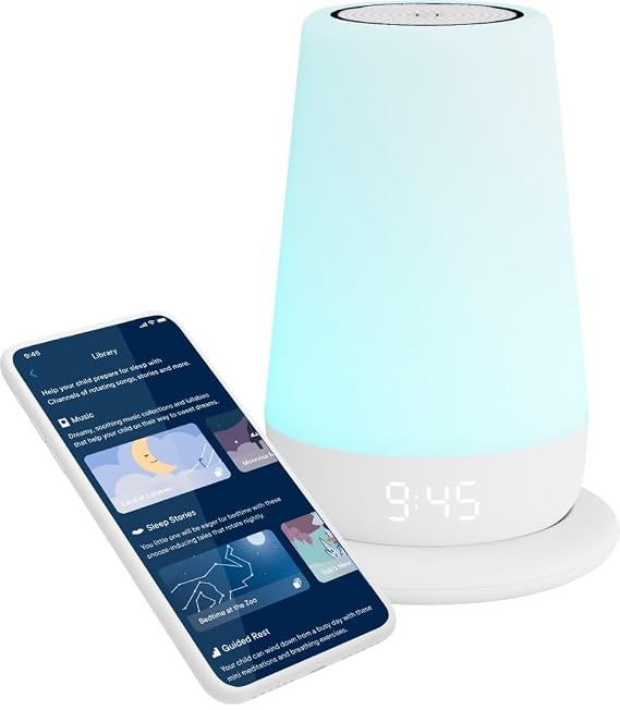 Hatch Rest+ 2nd Gen Sound Machine, Night Light & Audio Monitor | White noise machine, night light, time-to-rise sleep trainer, bedtime stories, portable with backup battery & base