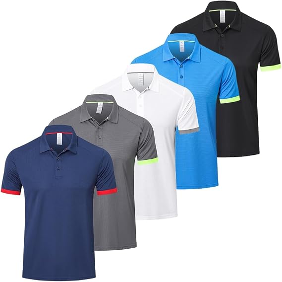 Gaiatiger Mens Polo Shirts Short Sleeve Breathable Golf Polo Outdoor Tops