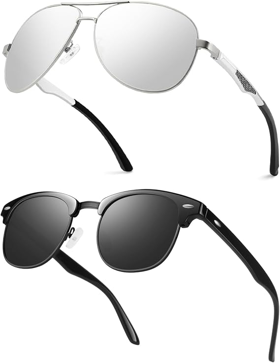GQUEEN Classic Polarized Sunglasses for Mens Womens Bundle
