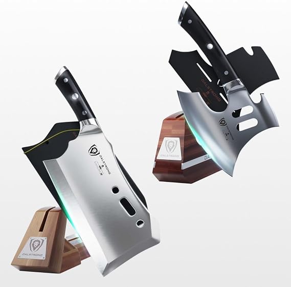 Dalstrong Meat Prep Bundle | Gladiator Series 9" Obliterator Meat Cleaver with Stand + 8" Meat Chopper with Stand
