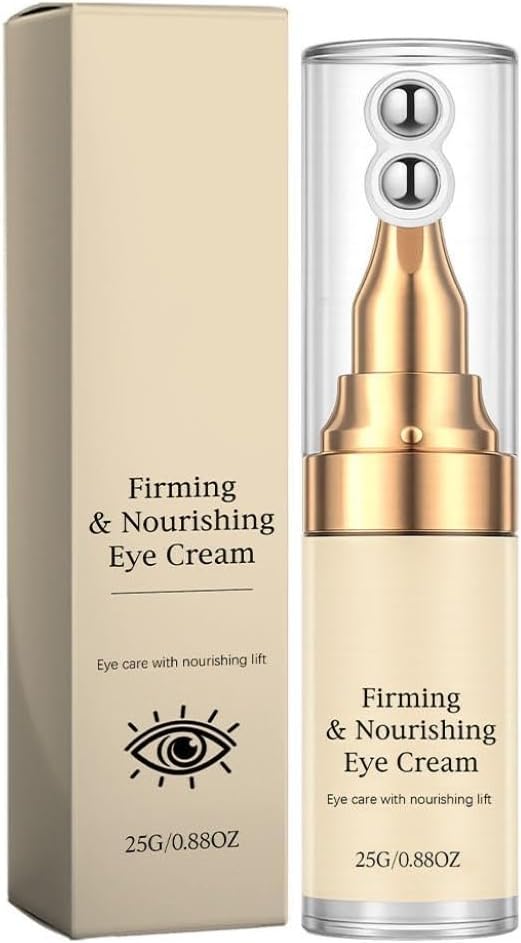 Eye Serum for Dark Circles and Puffiness, Anti Aging Under Eye Cream with 360° Massage Ball, Improve Skin Elasticity Reduce Fine Lines, Aging Based Brightening Cream (1)