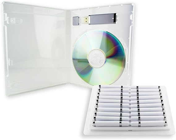 Flash Pac USB Flash Drive + Disc Case Super Clear & Compatible White 512MB USB - 25 Pack