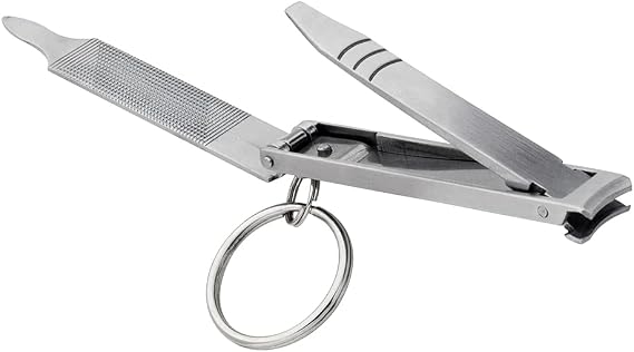 SWISS+TECH ST10629 4-in-1 Stainless Steel Personal Care Multi-Tool with Nail Clippers, File (Single Pack)