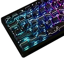 Tsungup Custom PBT Keycaps,135 Keys Shine Through Cool Modern Technology Style Theme Side Print Keycap Set,Cherry Profile Keyboard Key caps for Cherry MX Switches Mechanical Keyboards(Black)