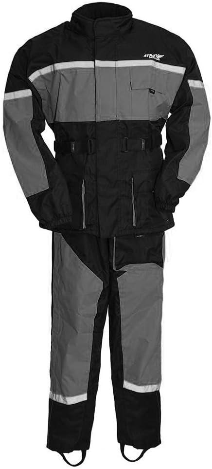 First Mfg Co Mens Motorcycle Ripstop Rain Suit, Water Resistant, Soft, Breathable, High Visibility, Heavyweight Rain Gear