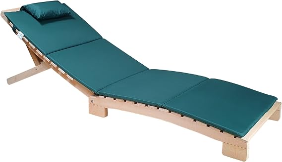 Bysay AhŞap Katlanabİlİr Yatar Şezlong 3 Kademe Plaj YataĞi Mİnder Dahİl (naturel - YeŞİl)