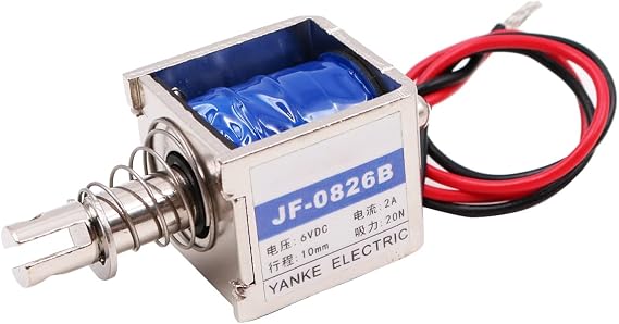 DollaTek DC6V Open Frame Solenoid 10mm Stroke Push Pull Type Electronic DC Electromagnet 20N Force