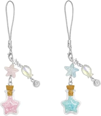 Y2K Cute Phone Charms Set - Aesthetic Cherry,Flower, Butterfly & Star Cell Phone Straps, Kawaii PhoneAccessories for Bag Keychain, AirPods, Camera Decor