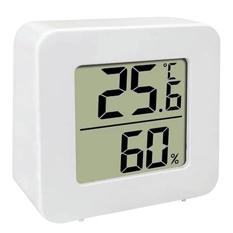 Digital Hygrometer - Indoor Thermometer | Electronic LCD Display for Chicken, Basement, Garage, Refrigerator, Reptile Terrarium, Laboratory, Home