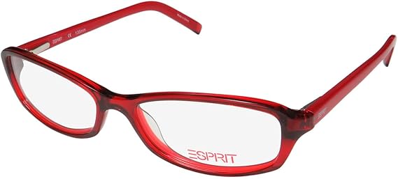 ESPRIT 17343 Womens/Ladies Rectangular Full-rim Sunglass Lens Clip-Ons Crystals Spring Hinges Eyeglasses/Eyeglass Frame