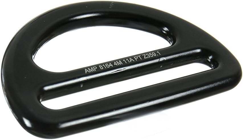 Fusion Climb Black Bretta Aluminum D-Ring for 3 14 Webbing - Lightweight and Slotted for Industrial and Climbing Use