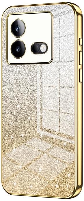 Smartphone Back Case Compatible with VIVO IQOO Neo9/IQOO Neo 9Pro Case,Clear Glitter Electroplating Hybrid Protective Phone Cover,Slim Transparent Anti-Scratch Shock Absorption TPU Bumper Case Compati