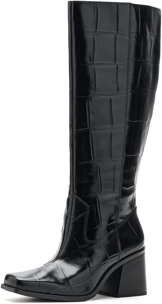 Vince Camuto Women's Sangeti Wide Calf Stacked Heel Knee High Boot