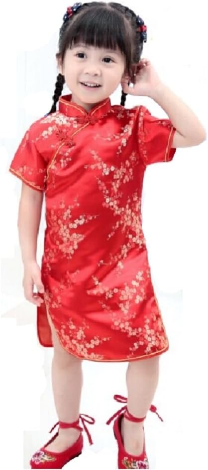 Hooyi Floral Baby Girl Blossom Qipao Cheongsam Infantis Chi-pao Traditional Dresses Clothing