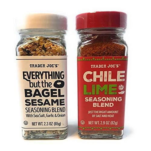 Trader Joes Seasonings Bundle - Everything But The Bagel Sesame and Chile Lime Seasoning Blends 1 of each