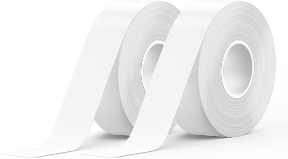 SUPVAN E10 & E11 & E12 & E16 Label Maker Tape, 15 mm x 6 m, 2 Rolls, White