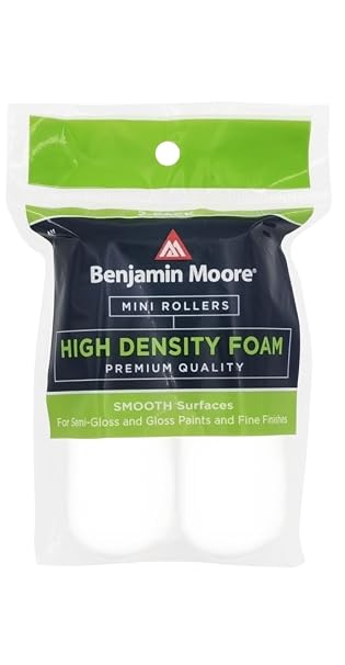 HIGHDENSITY MINI Roller Cover, 4 in L, Foam Cover, White