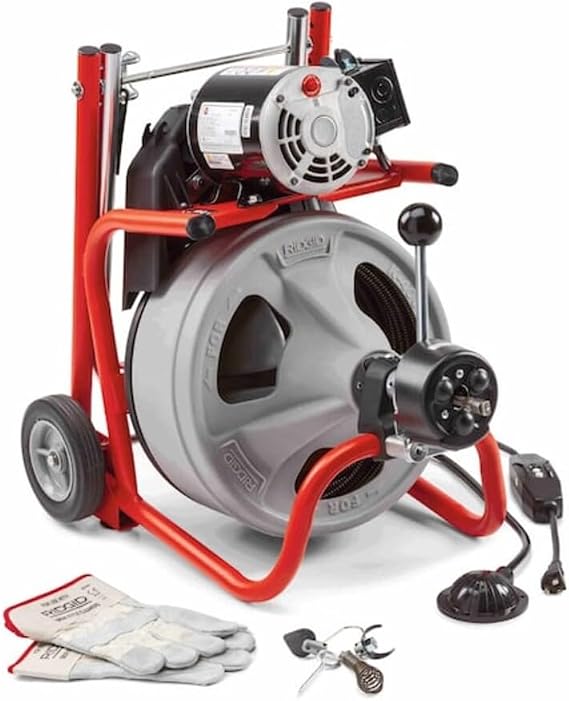 RIDGID 52363 Model K-400 Drain Cleaning 120-Volt Drum Machine Kit with C-32IW 3/8" x 75' Cable