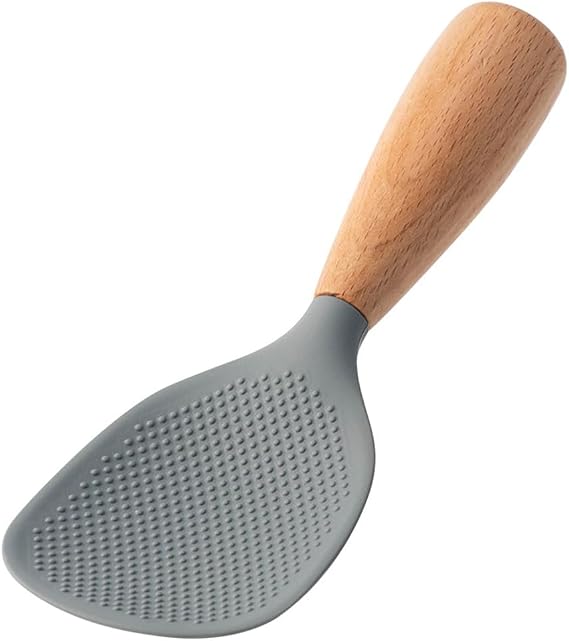 Non-stick Standing Silicone Rice Spoon Paddle, Heat Resistant Cooker Scoop