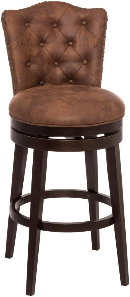 Hillsdale Edenwood 19" Wood Contemporary Bar Stool in Chocolate/Chestnut