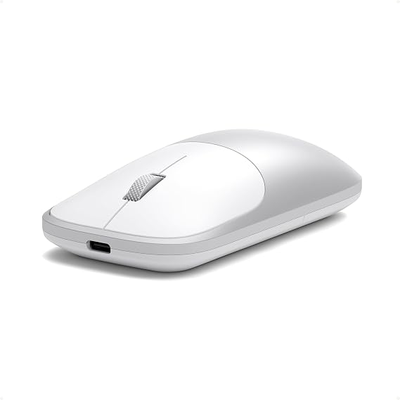 Satechi Slim EX Wireless Mouse, Bluetooth & 2.4 GHz, Quiet Clicks, Silver