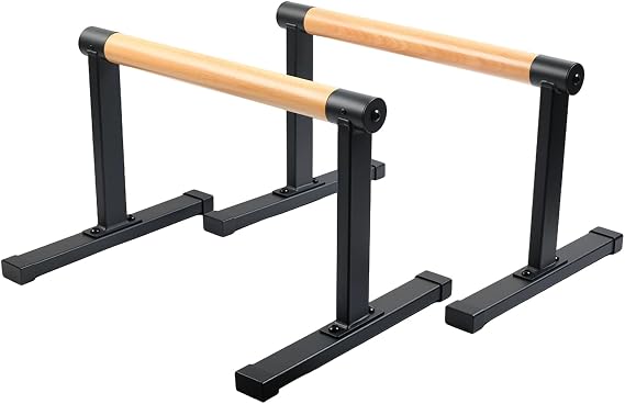Parallettes Bars, Large Push Up Bars Strength Training, Wooden Push Up Stands Handle for Handstands, Dips & Full Planche, Gymnastics, Home Gym Parallel Dip Bars
