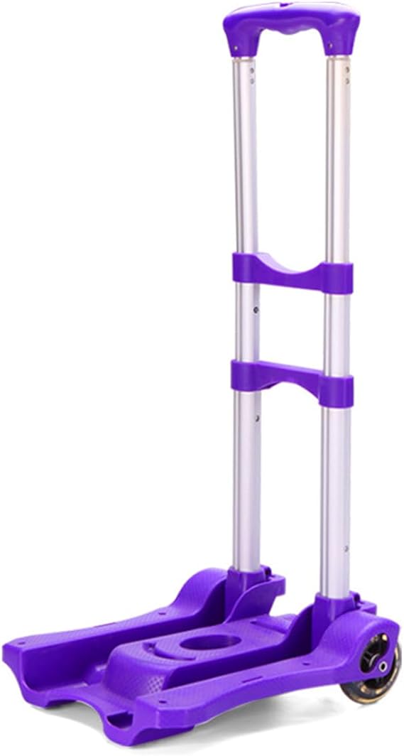 Car Seat Travel Carts, Foldable Luggage Cart with Wheels, Small Folding Hand Truck Dolly, Collapsible Cart Rolling Portable Dolly for Airport Travel Moving Use (Purple)