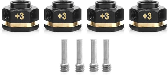 12MM RC Brass Hex Extension Adaptor Compatible for Traxxas TRX4 TRX6 Upgrades Parts Counterweight 3mm Extended Wheel Hex Hubs Extenders Spacer
