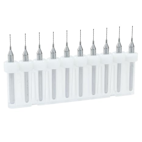 PCB Micro Drill Bit Set, 0.4mm, 1/8" Shank, 10 Pcs