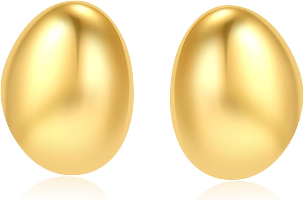 KELMALL 18K Gold Chunky Hoop Earrings, Non-Tarnish Statement Drops Earrings