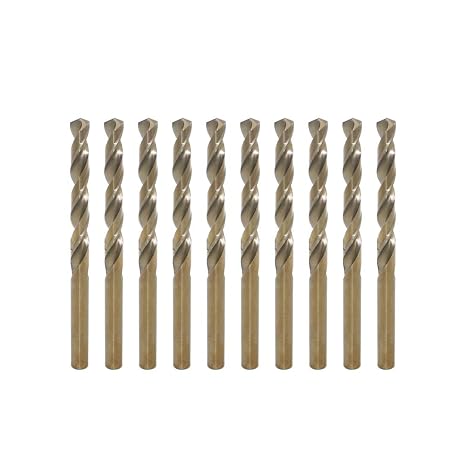 1mm Metric M35 Cobalt Steel Extremely Heat Resistant Twist Drill Bit of 10pcs with Straight Shank to Cut Through Hard Metals Such as Stainless Steel and Cast Iron, 5% Cobalt M35 Grade HSS-CO
