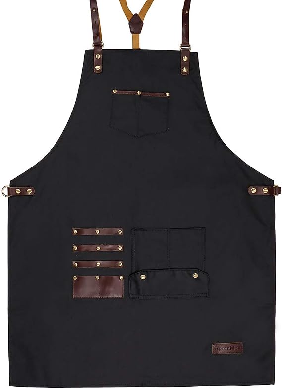 ApronMen - Leather and Canvas Adjustable Work Apron for Men