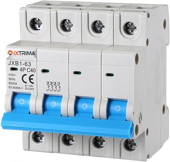 Automatic magnetothermal switch 4P 40A 380V 6kA MCB C40 occupies 4 DIN modules