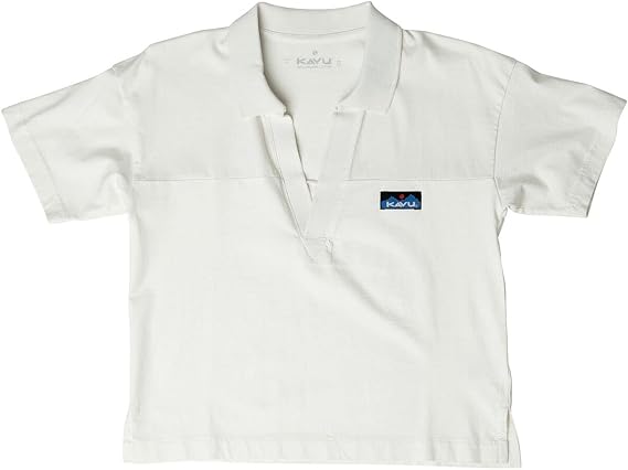 KAVU Shorey Polo - Short Sleeve Cotton Tee - Cannoli Cream - M