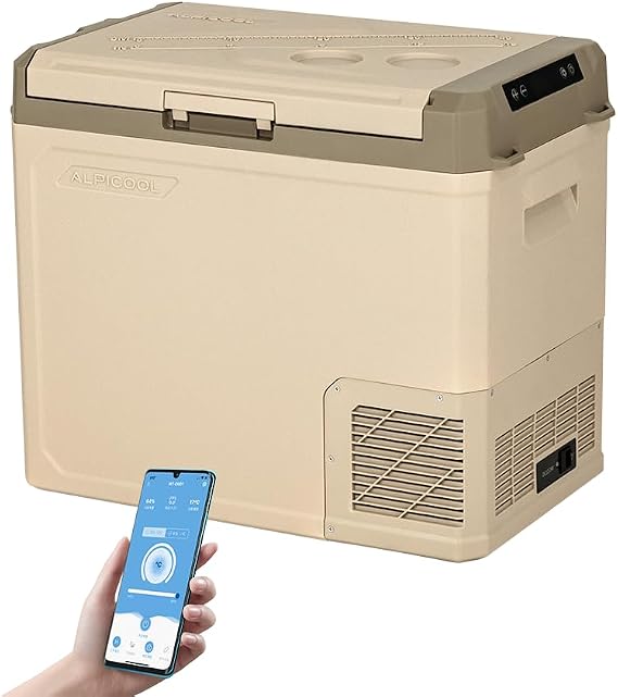 Alpicool GE50 50L Compressor Car Fridge Freezer, Portable DC 12v Camping Refrigerator [Energy Class C]
