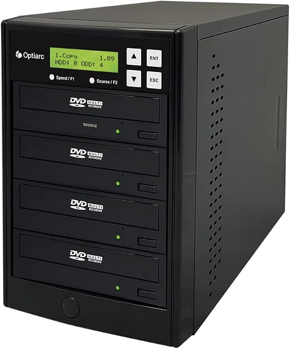 1 to 3 24X Burner M-Disc Support CD DVD Duplicator - Standalone Copier Duplication Tower (OPT-S3T-DVD-BK)