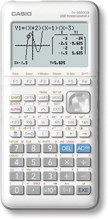 Casio FX-9860GIII - Monochrome Graphing Calculator without CAS, White
