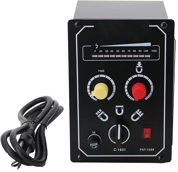Lathe Electro Magnetic Chucks Controller External Magnetic Controller for Electromagnetic Chucks, 0-100V DC Adjustable Magnetic Force with LED Display