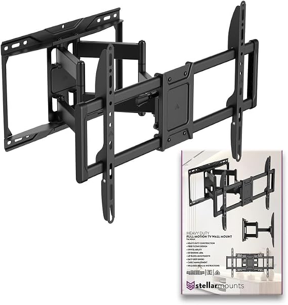 Heavy Duty Dual Arm Articulating Wall Mount Bracket for QM8K Series 4K UHD HDR QD-Mini LED Google TV (2025) 75QM8K 75 InchTV - Tilt & Swivel/Pull Out 2.8"-16.6"/ Holds 165 lbs